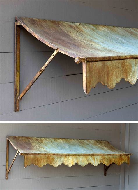 vintage metal house awnings|old metal awning makeover.